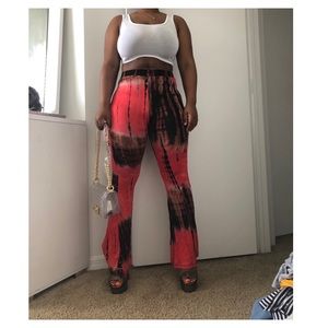 Fashion nova tie dye flared pants